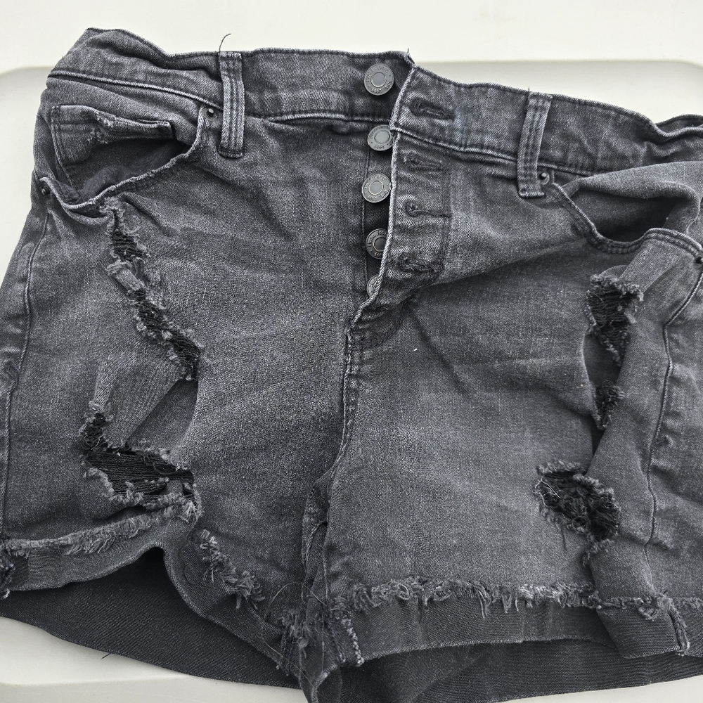Mudd Black Distressed Jean Shorts